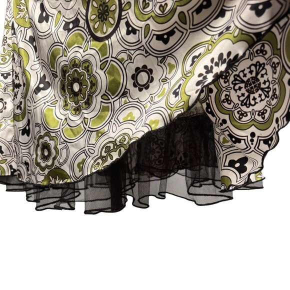 Vintage Y2k Floral Mini Dress, Satin Finish, Empire Waist, Semi Formal - Picture 7 of 10